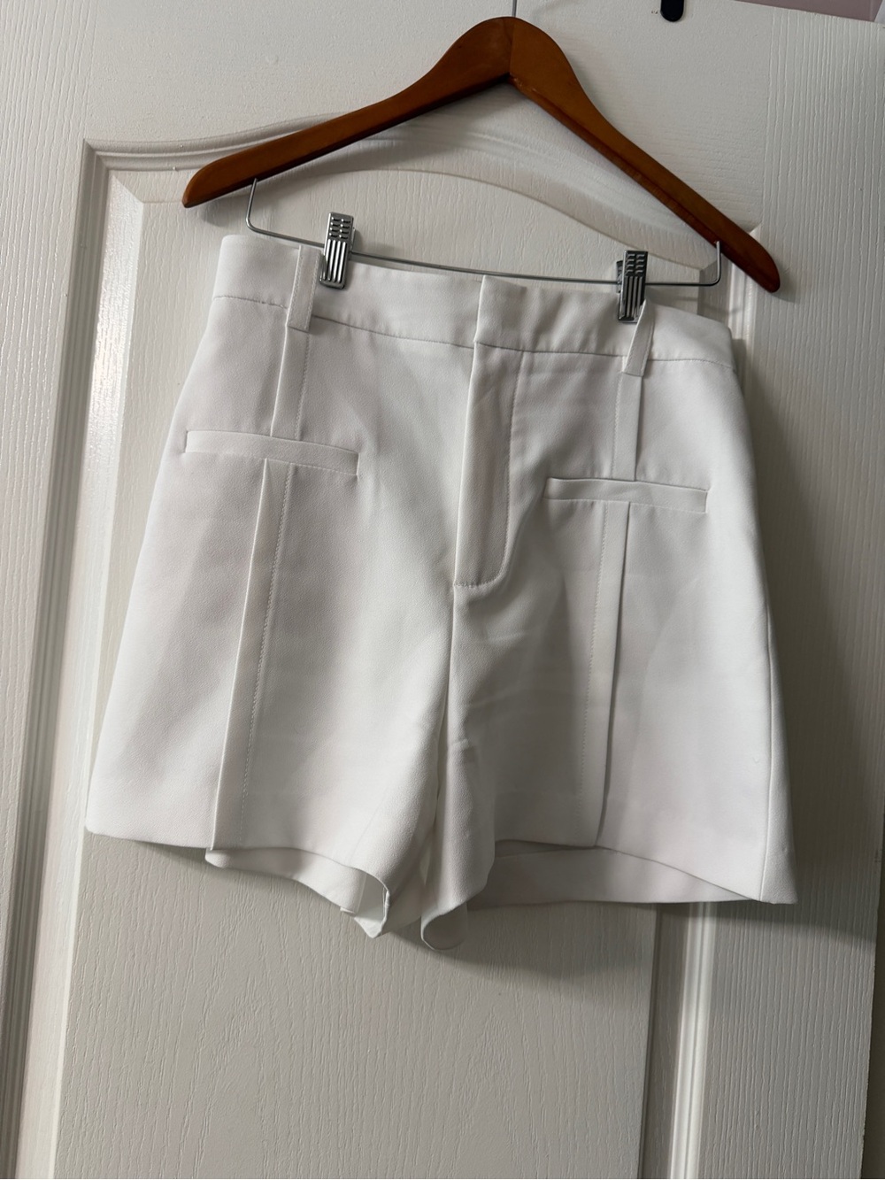 Zara White Tailored Bermuda Shorts